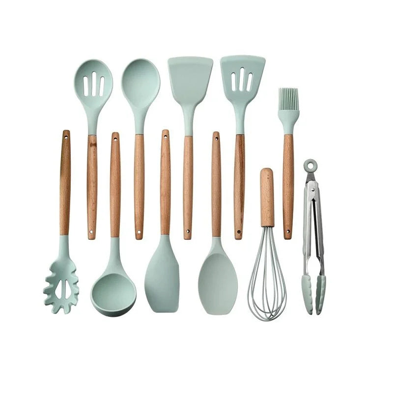 Kit 12 Peças de Utensílios de Cozinha de Silicone