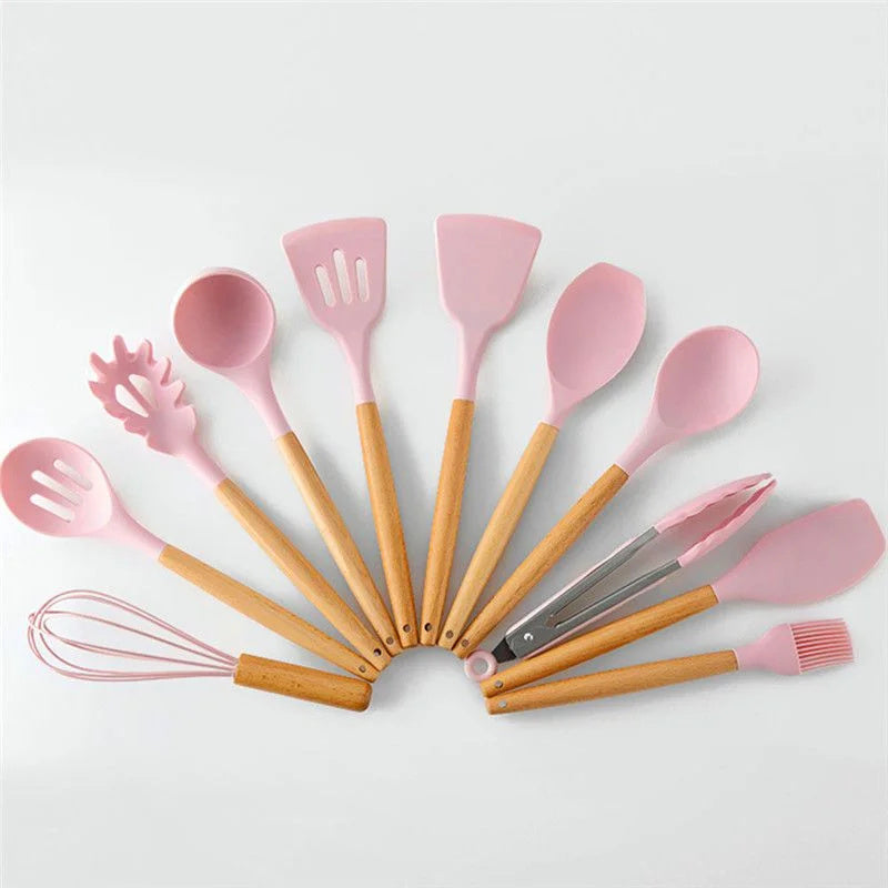 Kit 12 Peças de Utensílios de Cozinha de Silicone